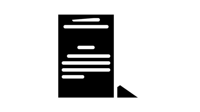 review letter mail glyph icon animation