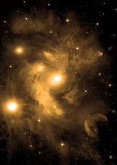 galaxy in a free space. 3D rendering