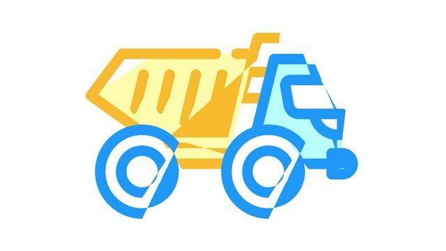 articulated dumper color icon animation