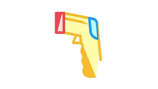 pyrometer measuring equipment color icon animation