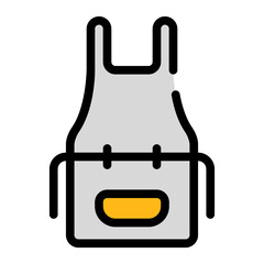 Fototapeta premium Apron icon with outline style and pixel perfect base. Suitable for website design, logo, app and UI.