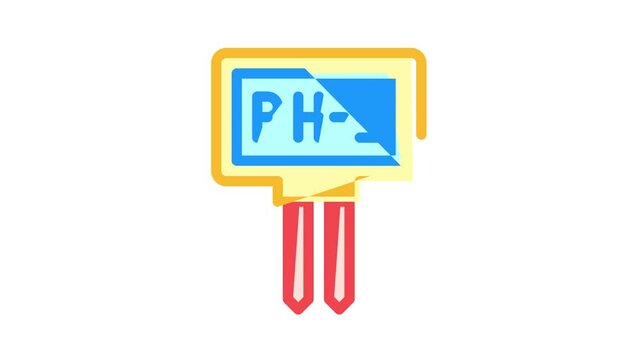 ph meter measuring equipment color icon animation