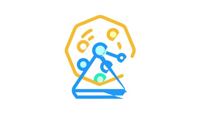lotto machine with balls color icon animation