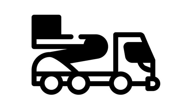 cherry picker black icon animation