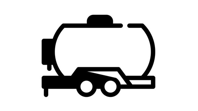 oil trailer black icon animation