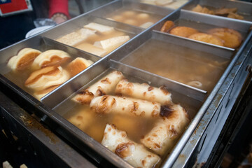 Cold japanese oden in the shop