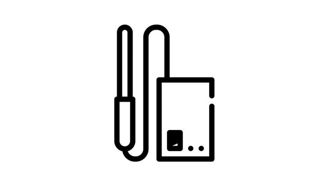 electromagnetic field detector measuring equipment black icon animation