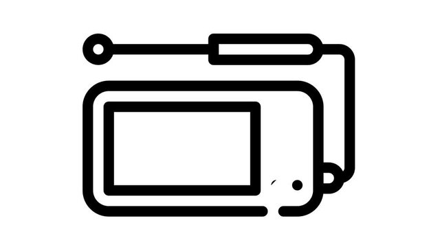 thermometer with probe measuring equipment black icon animation