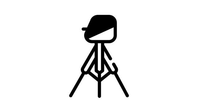 laser level measuring equipment black icon animation