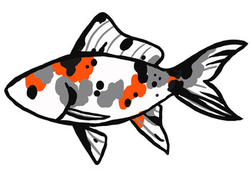 水槽に金魚が泳いでいる夏イメージの背景イラスト Wall Mural Hi Na
