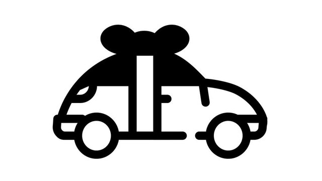 car raffle black icon animation