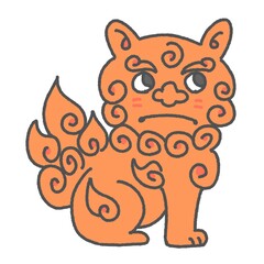 オレンジ色のシーサー(メス)