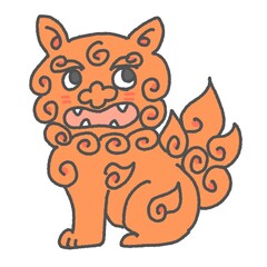 オレンジ色のシーサー(オス)