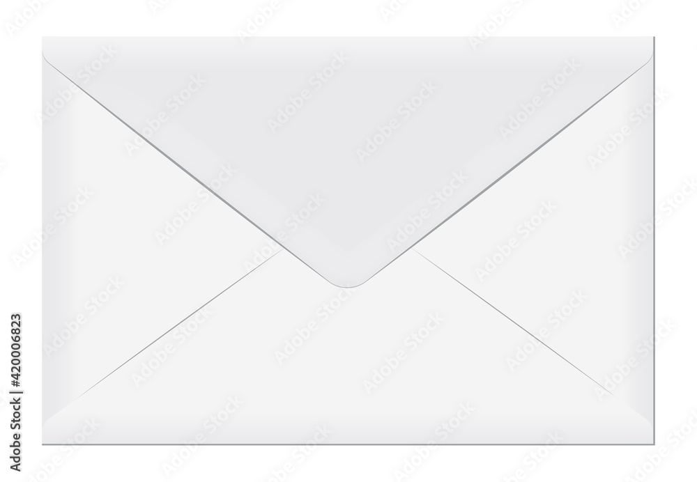 Poster white elegant envelope. blank mail paper card mock up vector illustration. realistic modern empty po