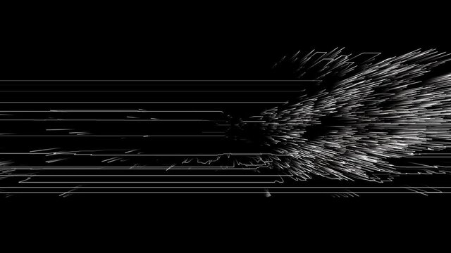 Black and white design render elements. Abstract modern geometric background with moving digital lines. Colorful futuristic animation. Creative graphic texture for business animation.