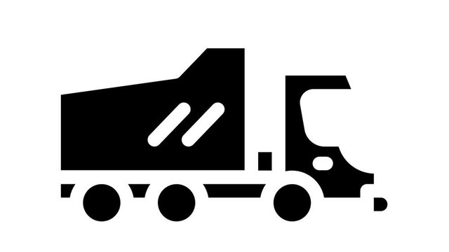 dumper truck glyph icon animation