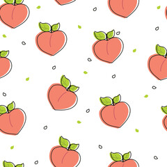 Seamless pattern with cute cartoon fruit for fabric print, textile, gift wrapping paper. colorful vector for kids, flat style