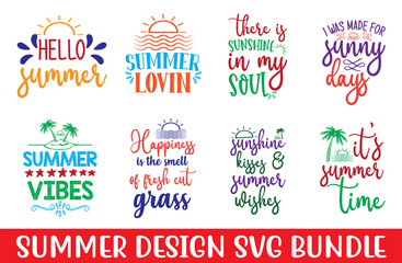 summer SVG design bundle Cut Files for Cutting Machines like Cricut and Silhouette	
