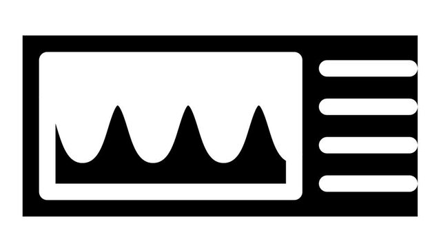 oscilloscope measuring equipment glyph icon animation