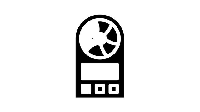 anemometer measuring equipment glyph icon animation
