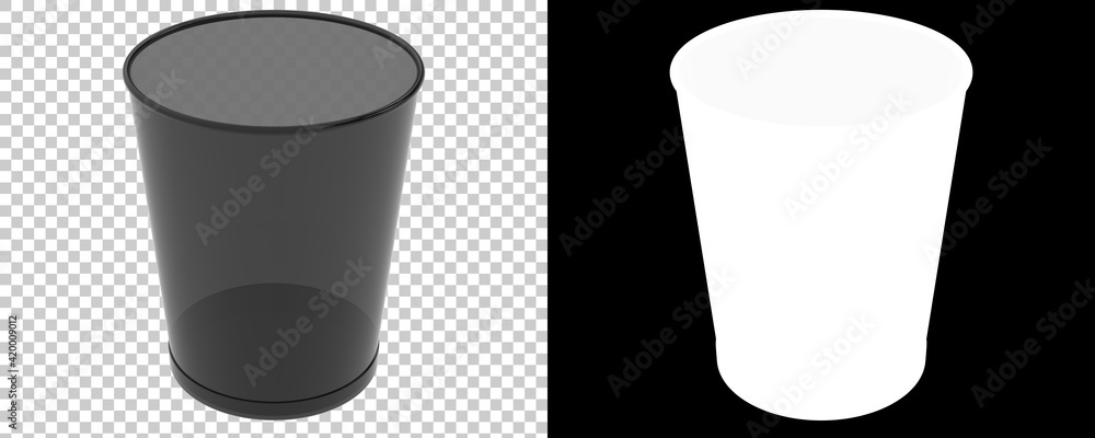 Poster trash can isolated on background with mask. 3d rendering - illustration