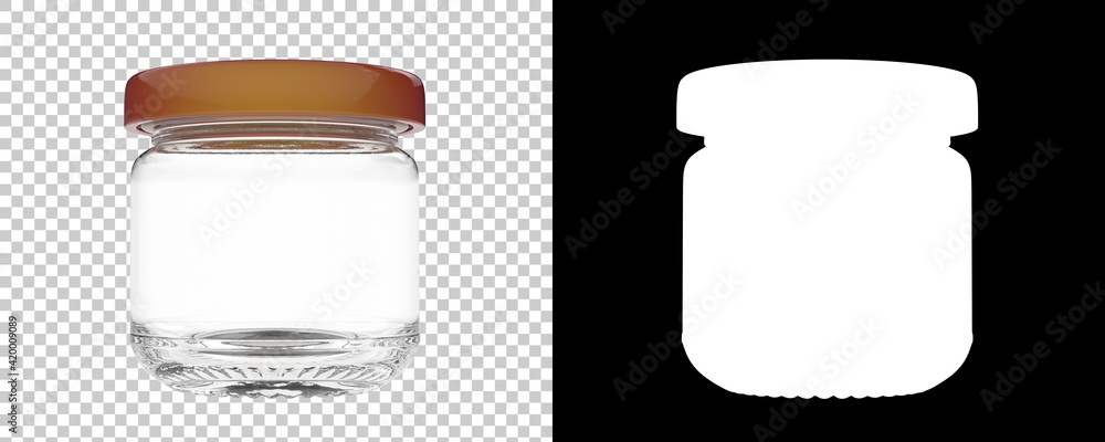 Poster tiny jar isolated on background with mask. 3d rendering - illustration
