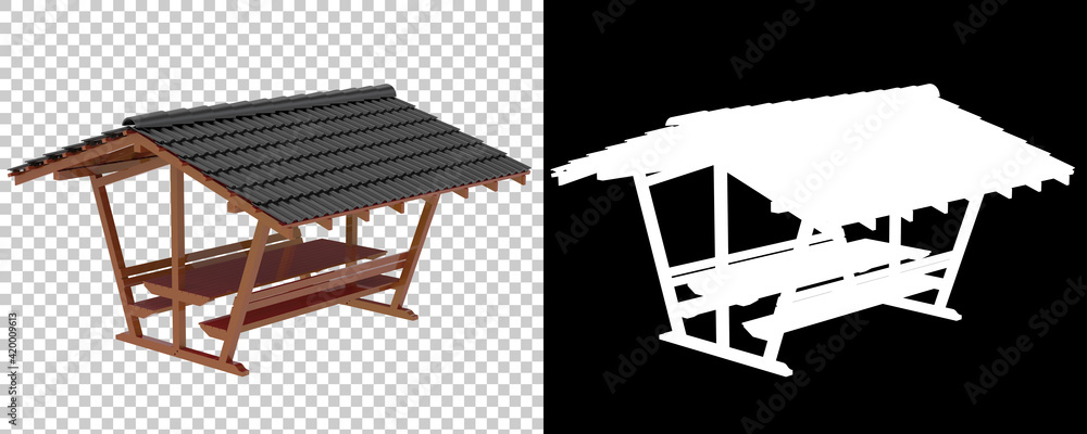 Poster garden table isolated on background with mask. 3d rendering - illustration