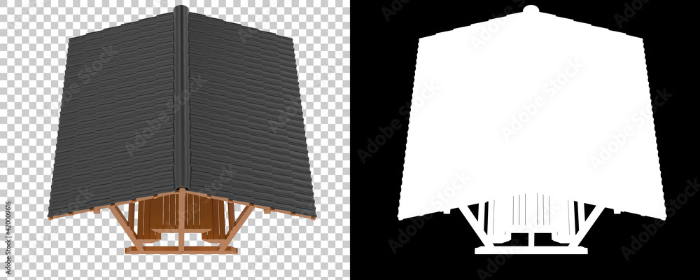 Poster garden table isolated on background with mask. 3d rendering - illustration