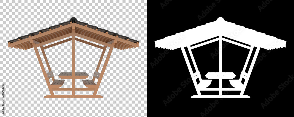 Poster garden table isolated on background with mask. 3d rendering - illustration