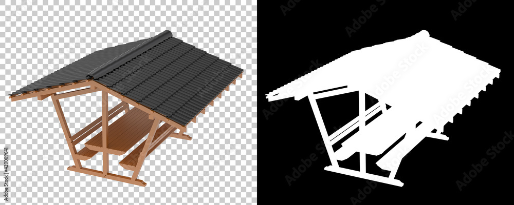 Poster garden table isolated on background with mask. 3d rendering - illustration