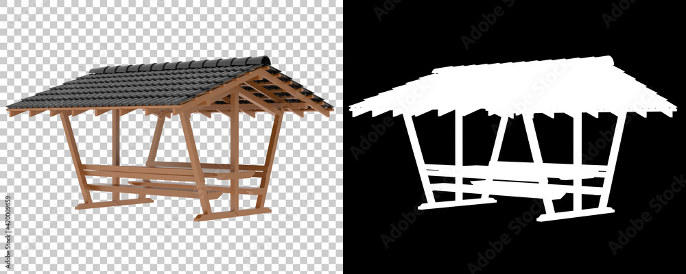 Poster garden table isolated on background with mask. 3d rendering - illustration