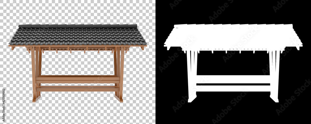 Poster garden table isolated on background with mask. 3d rendering - illustration