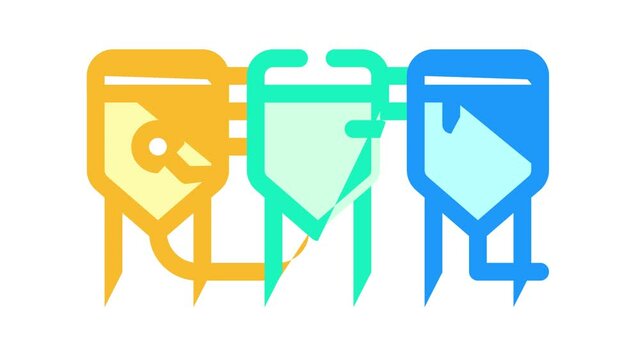 process of neutralization, discoloration and deodorization color icon animation
