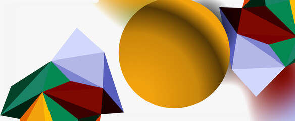 Trendy 3d geometric composition, design template for business or technology presentation, internet poster or web brochure cover