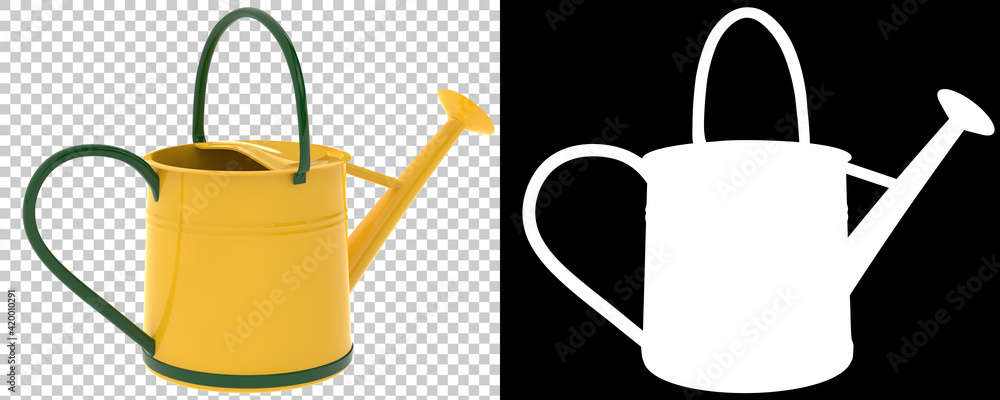 Poster watering can isolated on background with mask. 3d rendering - illustration