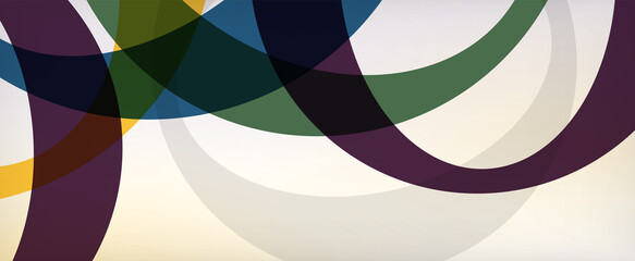 Obraz premium Ring geometric shapes, o letter repetition wallpaper. Abstract background for business or technology presentations, internet posters or web brochure covers