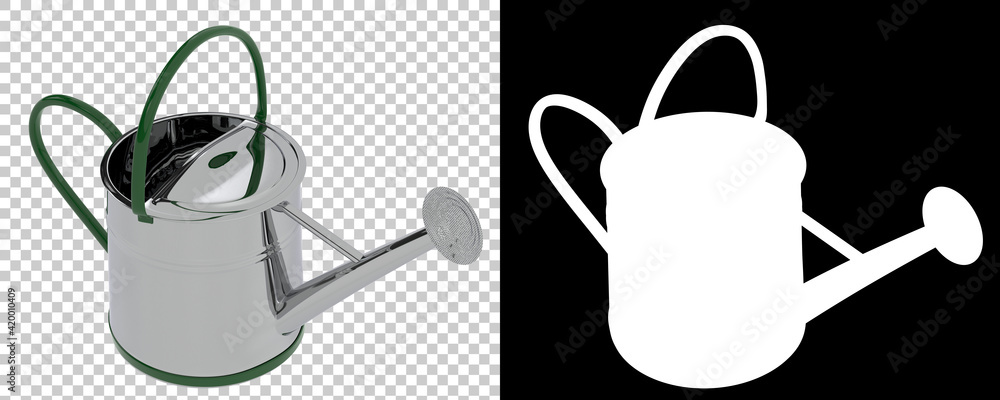 Poster watering can isolated on background with mask. 3d rendering - illustration