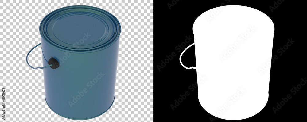 Poster paint can isolated on background with mask. 3d rendering - illustration