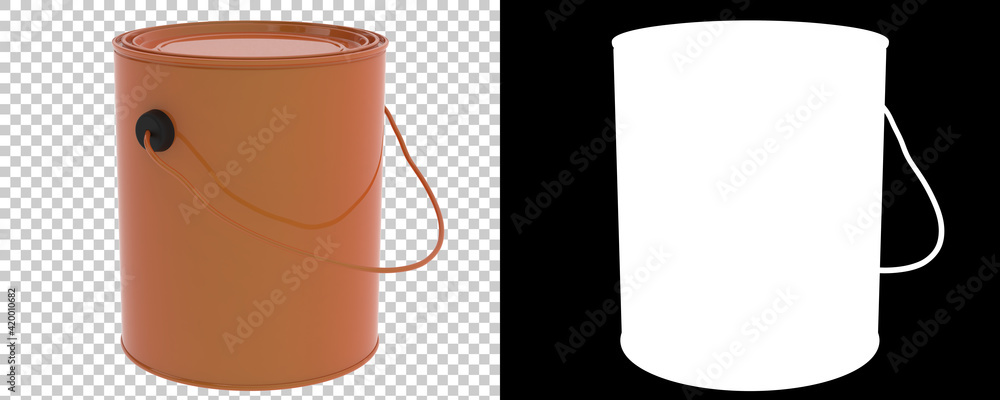 Poster paint can isolated on background with mask. 3d rendering - illustration