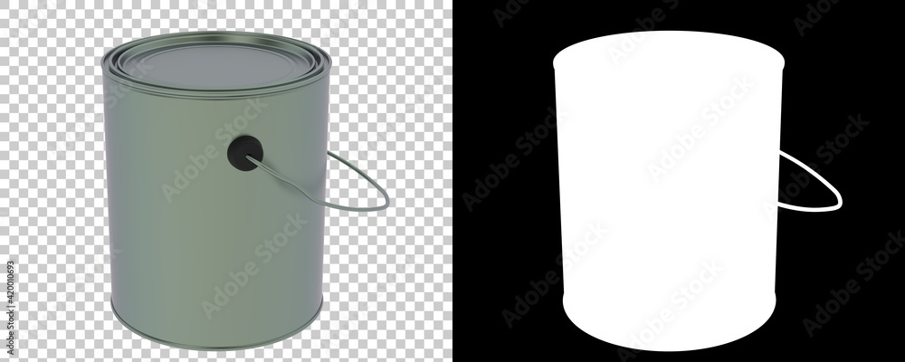 Poster paint can isolated on background with mask. 3d rendering - illustration