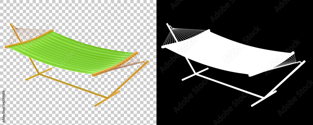 Poster hammock isolated on background with mask. 3d rendering - illustration