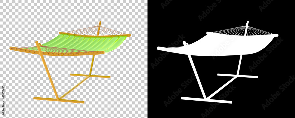 Poster hammock isolated on background with mask. 3d rendering - illustration
