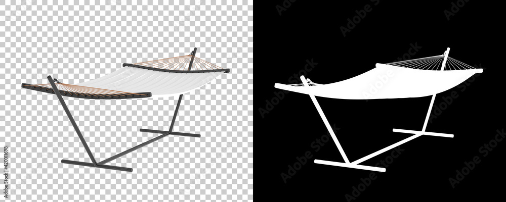 Poster hammock isolated on background with mask. 3d rendering - illustration