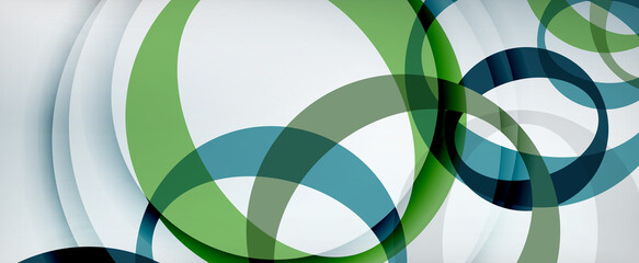 Obraz premium Ring geometric shapes, o letter repetition wallpaper. Abstract background for business or technology presentations, internet posters or web brochure covers