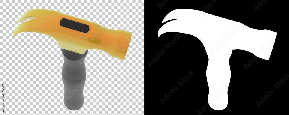Poster hammer isolated on background with mask. 3d rendering - illustration