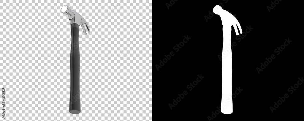 Poster hammer isolated on background with mask. 3d rendering - illustration
