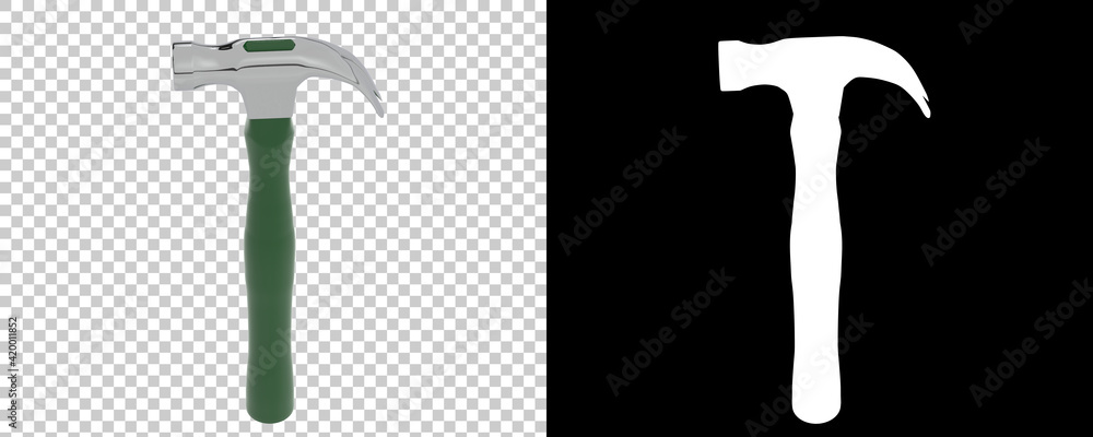 Poster hammer isolated on background with mask. 3d rendering - illustration