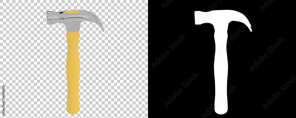 Poster hammer isolated on background with mask. 3d rendering - illustration