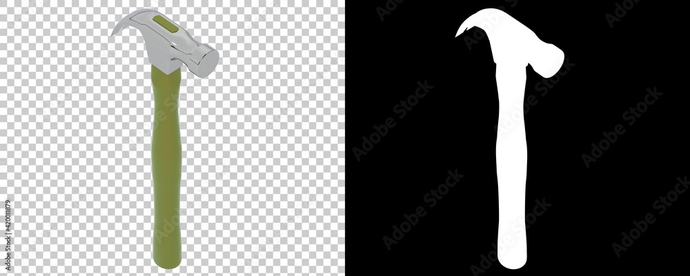 Poster hammer isolated on background with mask. 3d rendering - illustration