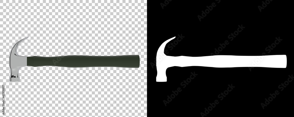 Poster hammer isolated on background with mask. 3d rendering - illustration